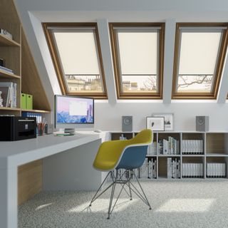 home office in loft conversion with images by blinds 2 go