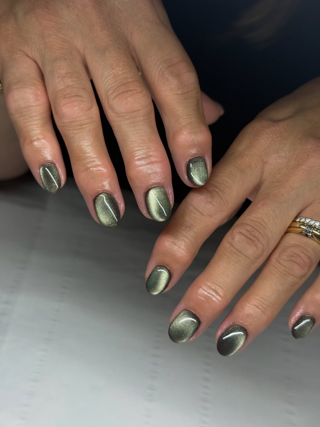 Velvet green nails.