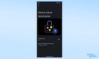 A screenshot showing the Device Security menu in Android 14
