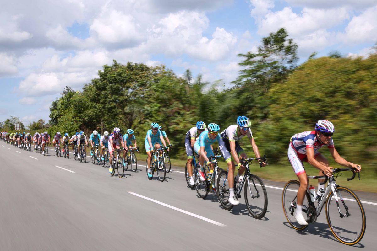 Astana and GreenEdge on the front