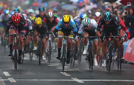Danny Van Poppel (R) of Team Sky and the Netherlands wins the second stage of the 2016 Tour de Yorkshire