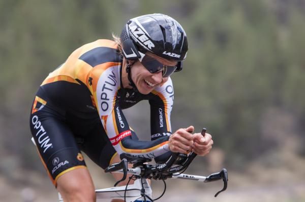 Janel Holcomb (Optum) had a happy TT ride.