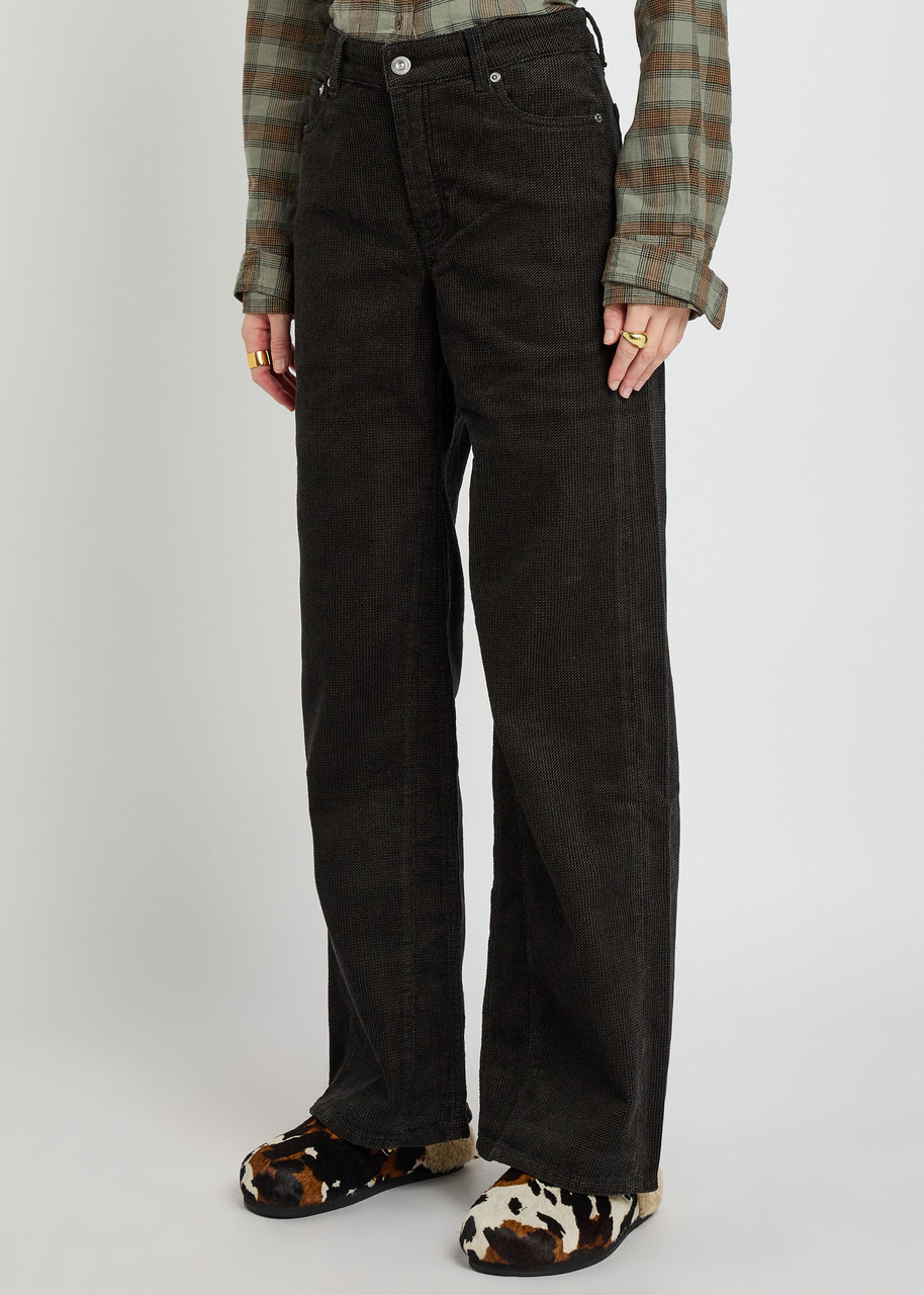 Treble Cut Wide-Leg Corduroy Trousers