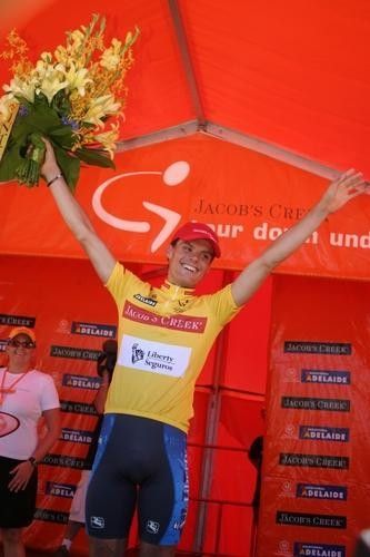 Luis Leon Sanchez Gil (Liberty Seguros) on the podium