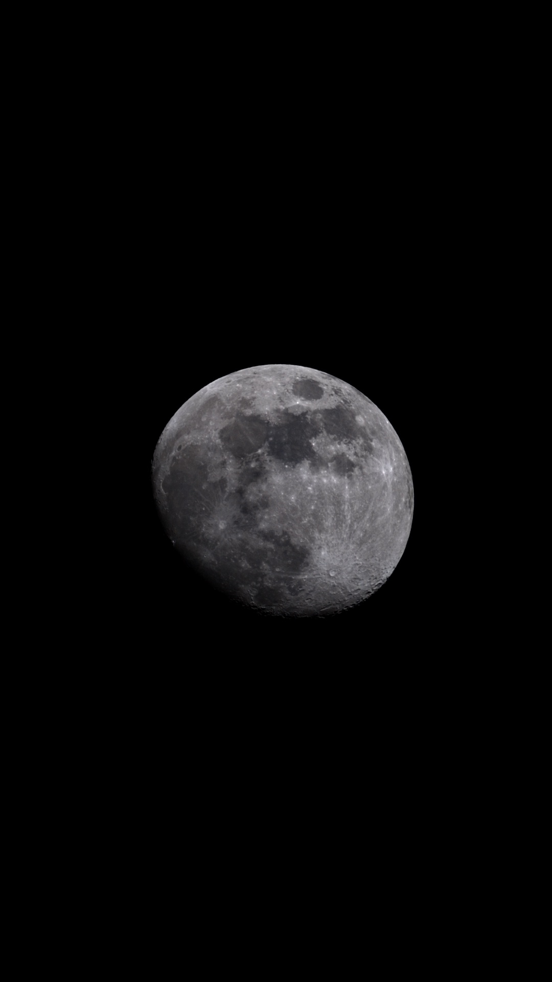 The moon, shot with the ZWO Seestar S30 Pro smart telescope, unedited