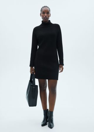 Short Turtleneck Knitted Dress - Women | Mango United Kingdom