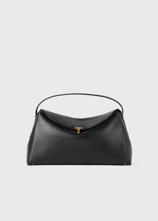 T-Lock Leather Top Handle Black