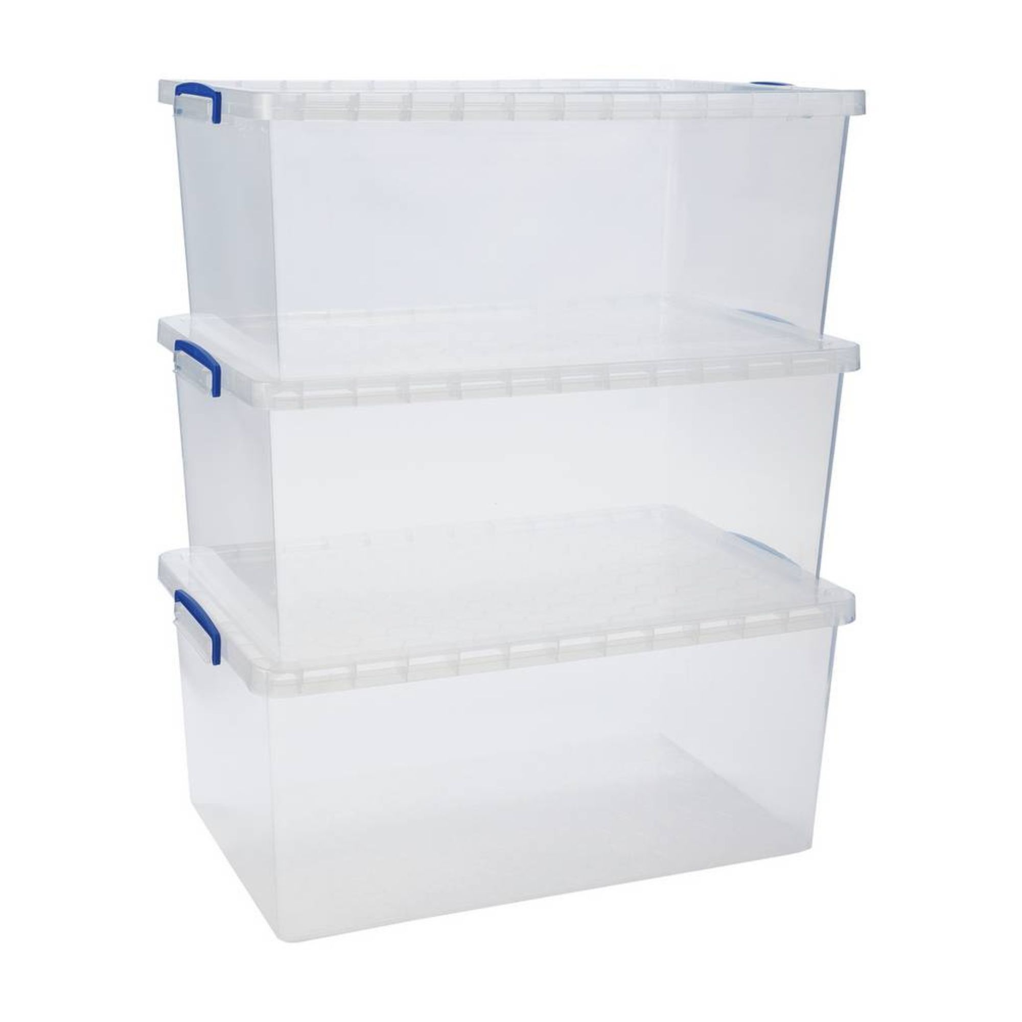 Really Useful 62L plastic storage boxes - Clear (pack of 3) from Argos