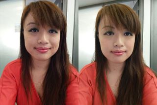 Left: Beauty mode off. Right: Beauty mode on.