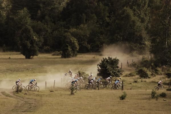 A bunch of racers during stage 4 of the Trans Andes