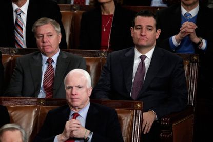 Sen. Lindsey Graham, Sen. John McCain, and Sen. Ted Cruz.