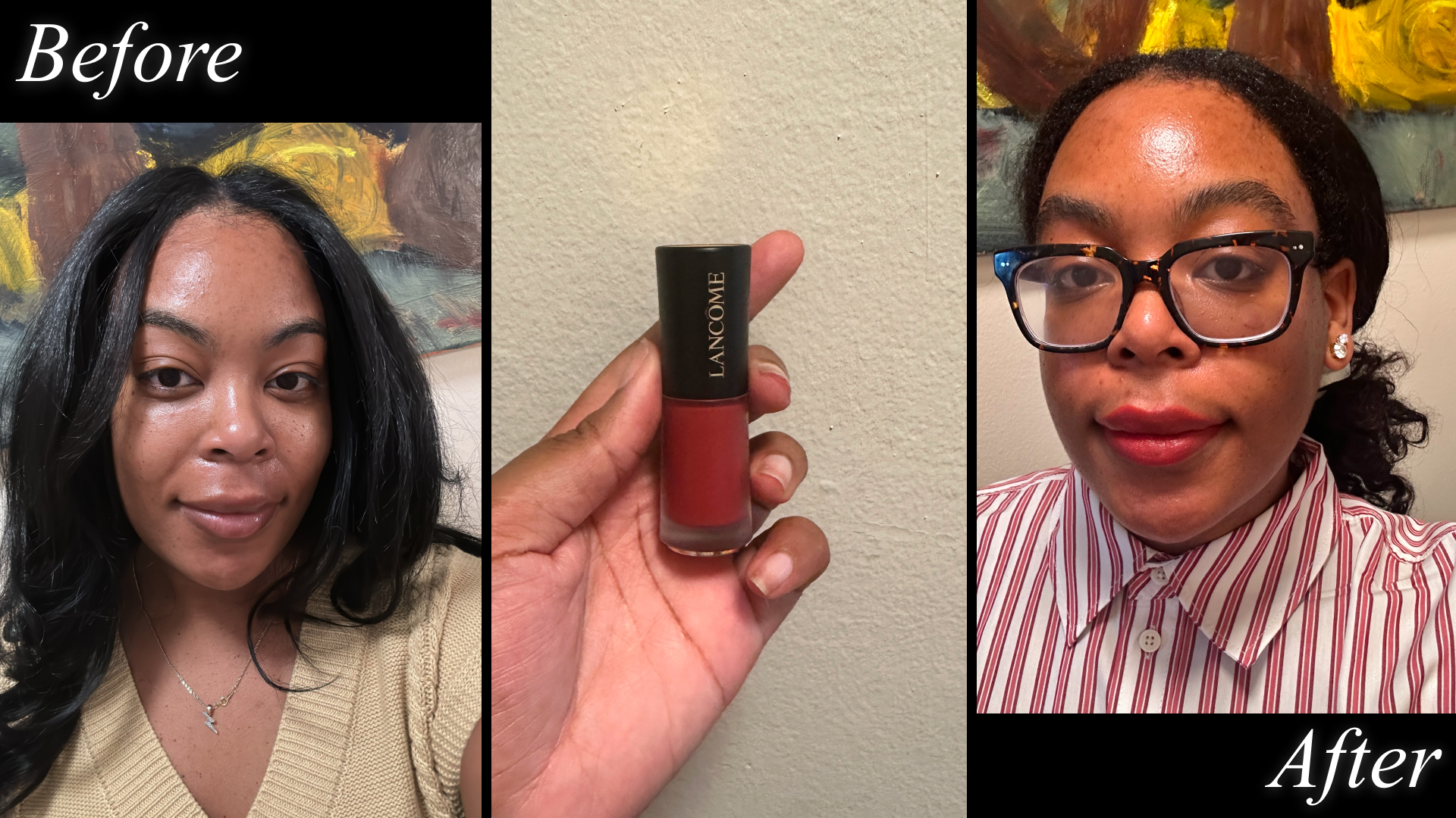 Arie Baker testing Lancome L&#039;absolu Rouge Drama Ink