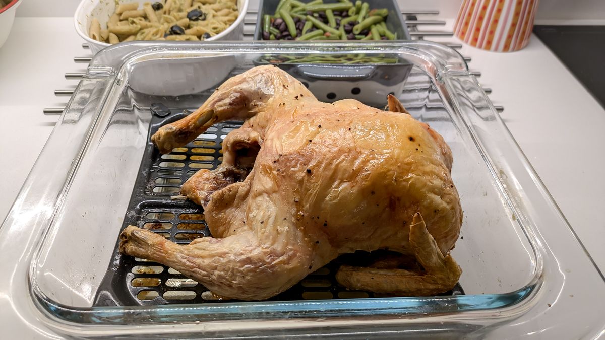 Ninja Crispi Microwave cooking a whole chicken