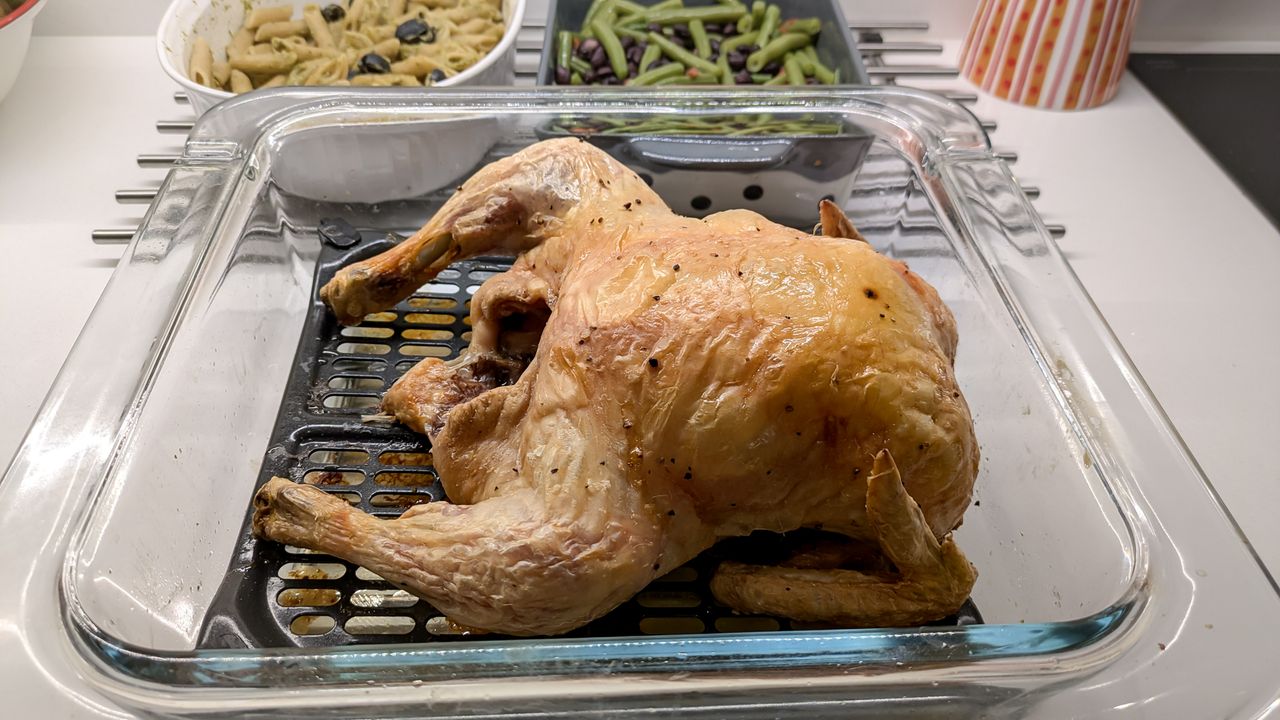 Ninja Crispi Microwave cooking a whole chicken
