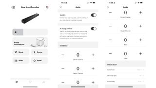 Bose Smart soundbar app screens