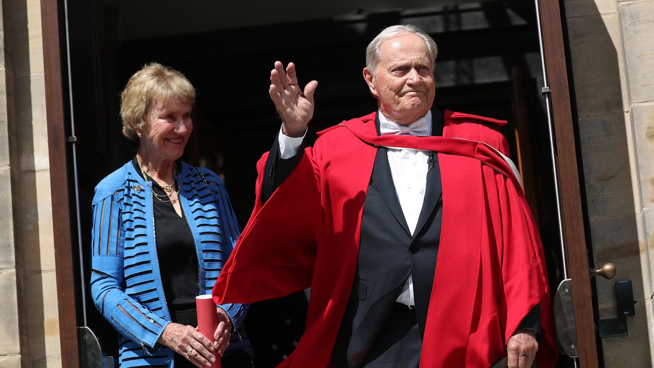 Jack Nicklaus after he became an honorary citizen of St Andrews