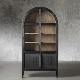 A black arched hutch from Arhaus