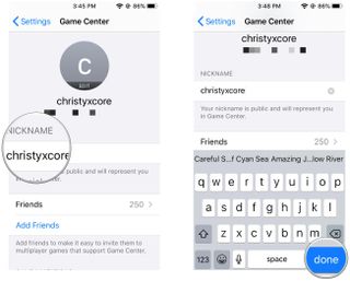 Edit Game Center nickname
