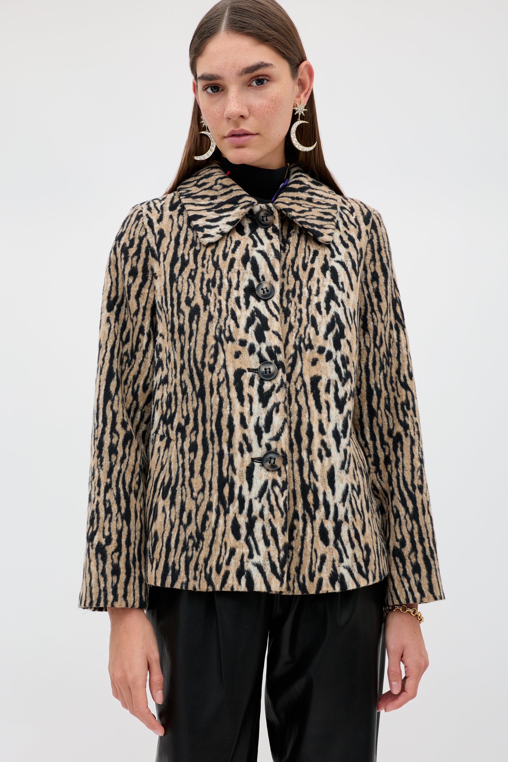 Tommie Leopard Jacket in Brown Bohemia Leopard