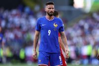 Olivier Giroud playing for France against Poland at Euro 2024