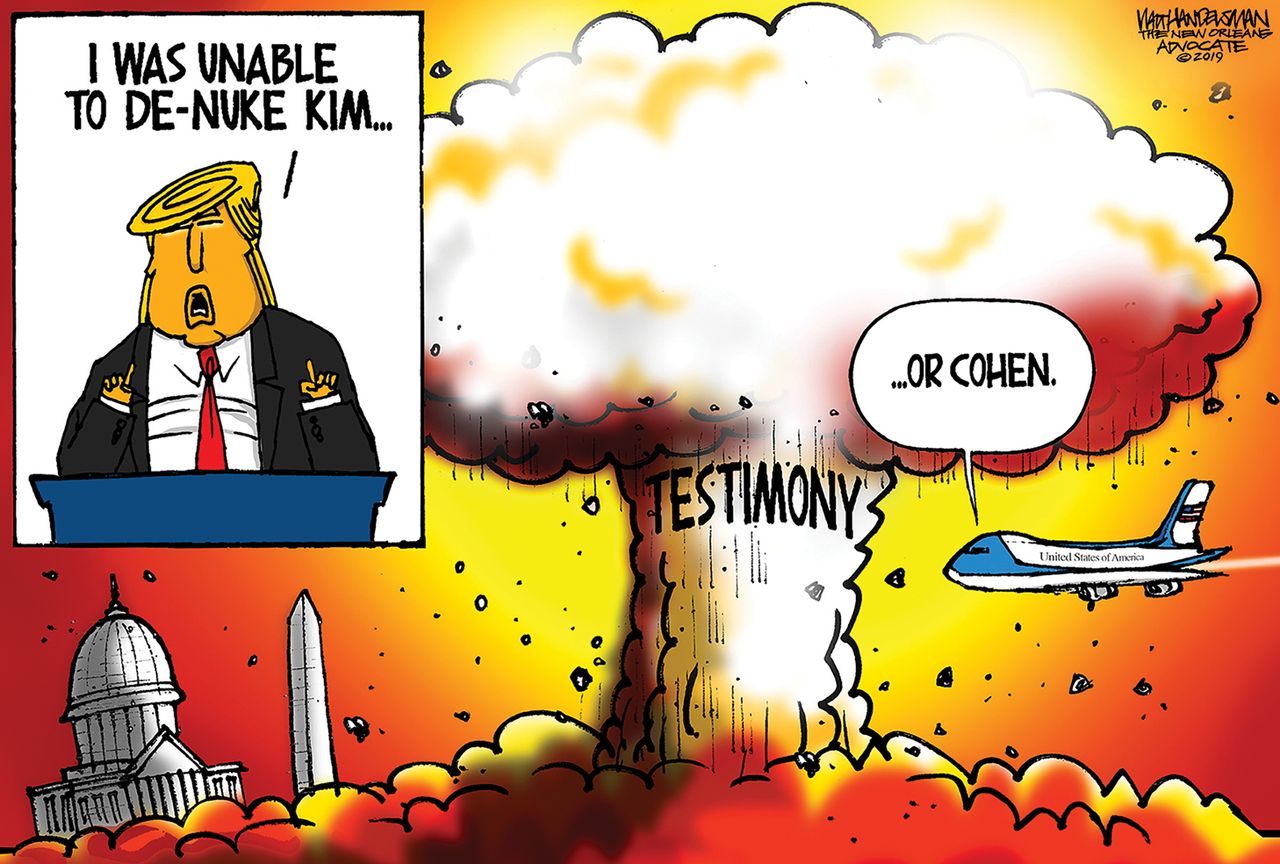 Political&amp;amp;nbsp;Cartoon&amp;amp;nbsp;U.S. Trump Kim Jong Un Michael Cohen Congress Testimony Nuclear Summit&amp;amp;nbsp;