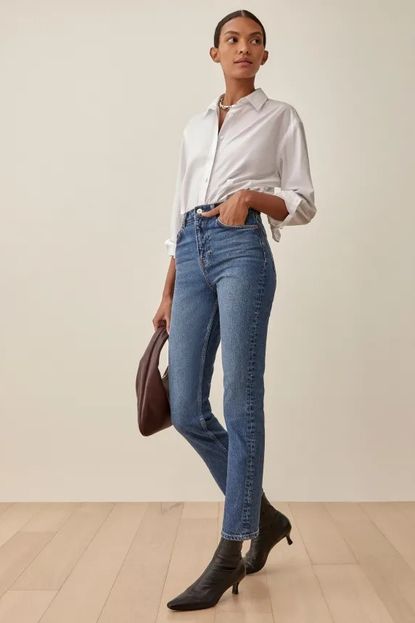 The Reformation's Liza Ultra High Rise Straight Jeans