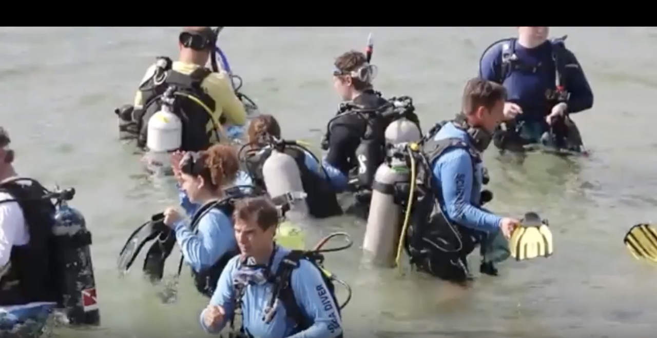 Some of the divers who participated in the cleanup.