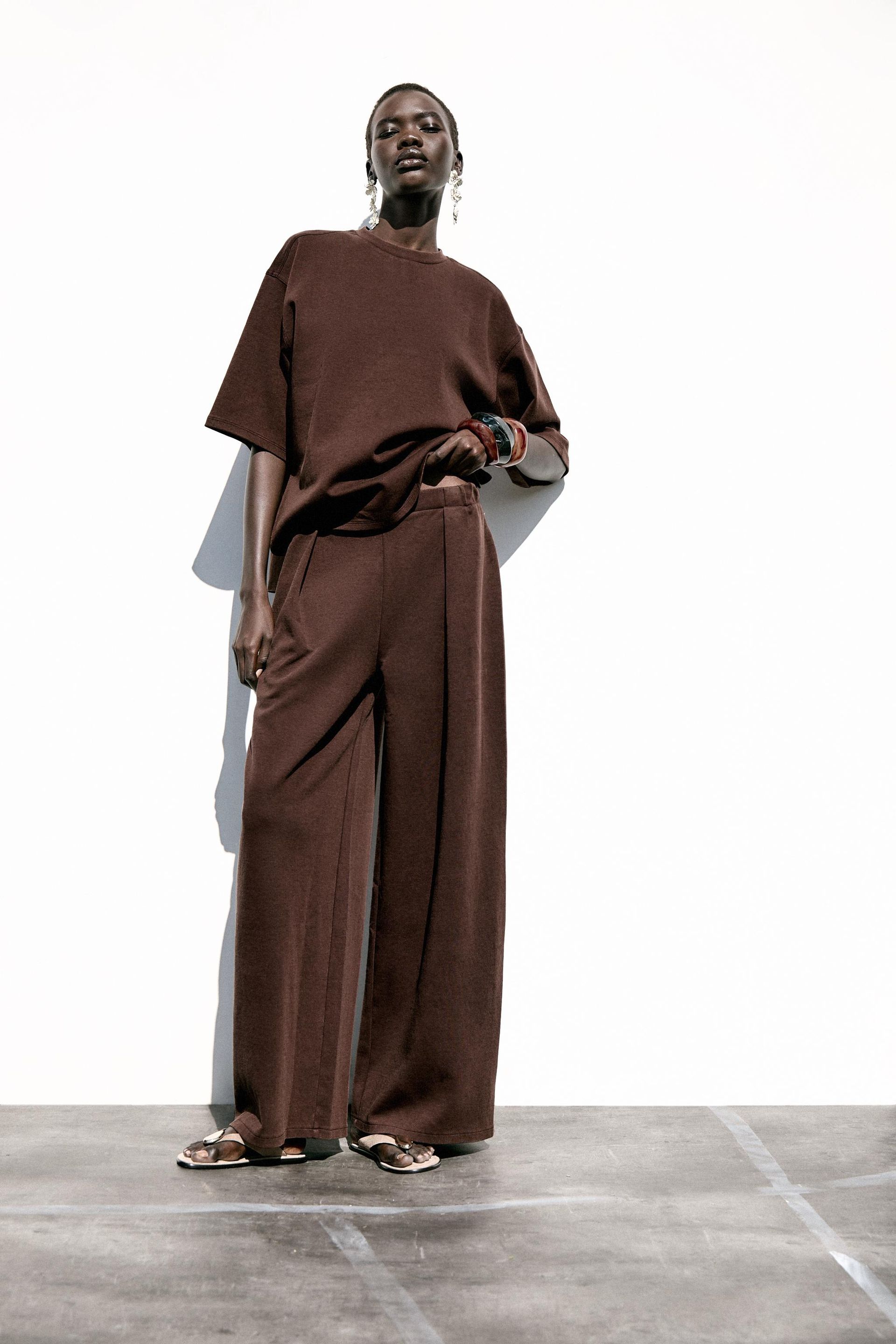 Washed-Effect Interlock Trousers