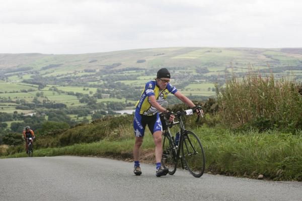 The grueling terrain proves too much for one saddle sore rider.