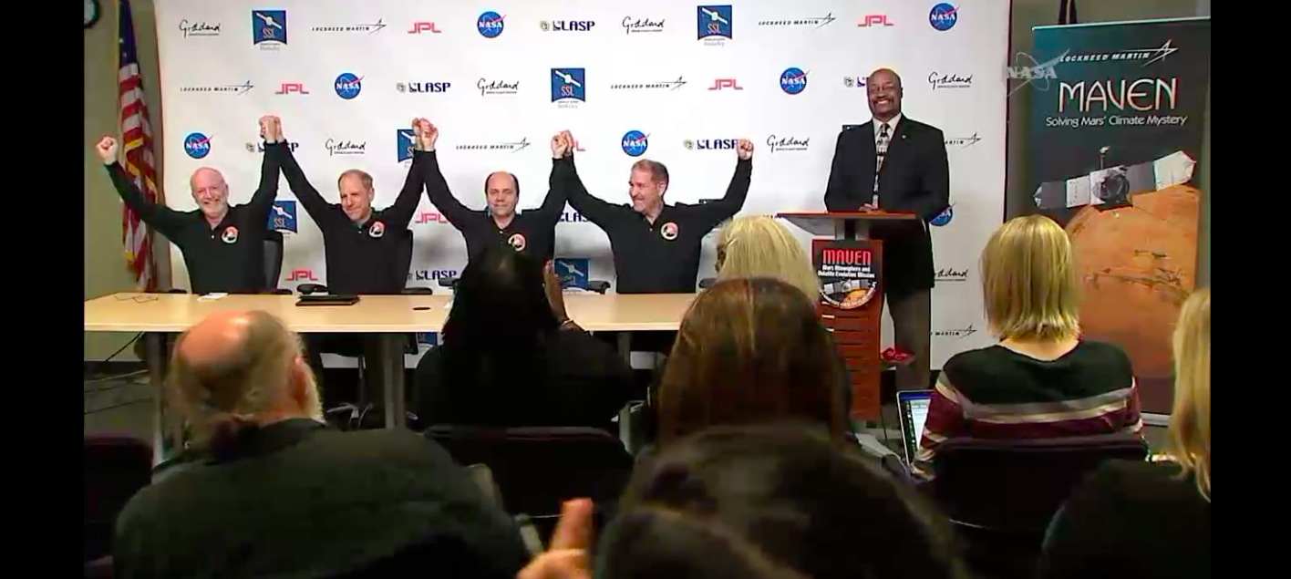 NASA Celebrates MAVEN Probe&#039;s Mars Arrival