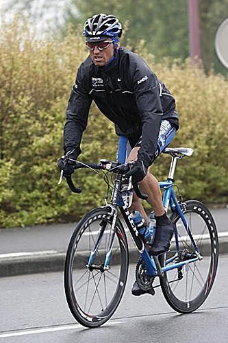 Matthew White (Discovery) enjoying the rain
