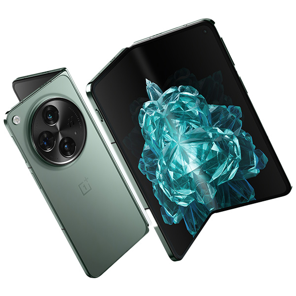An official render of the OnePlus Open in Emerald Dusk color