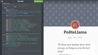 An example of HTML being used to create a personal Tumblr theme