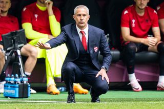 Albania Euro 2024 squad Sylvinho of Albania gestures during the UEFA EURO 2024 group stage match between Croatia and Albania at Volksparkstadion on June 19, 2024 in Hamburg, Germany. (Photo by Mateusz Slodkowski/Getty Images)