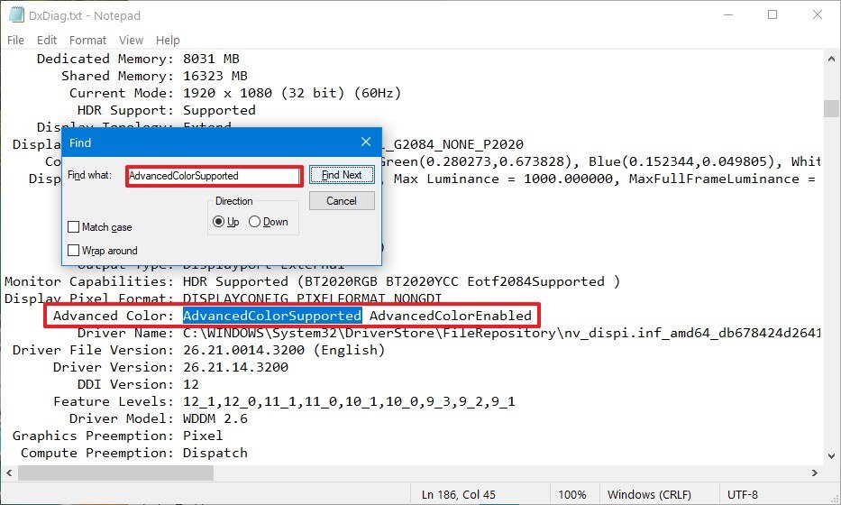 Advancedcolorsupported and Advancedcolorenabled settings