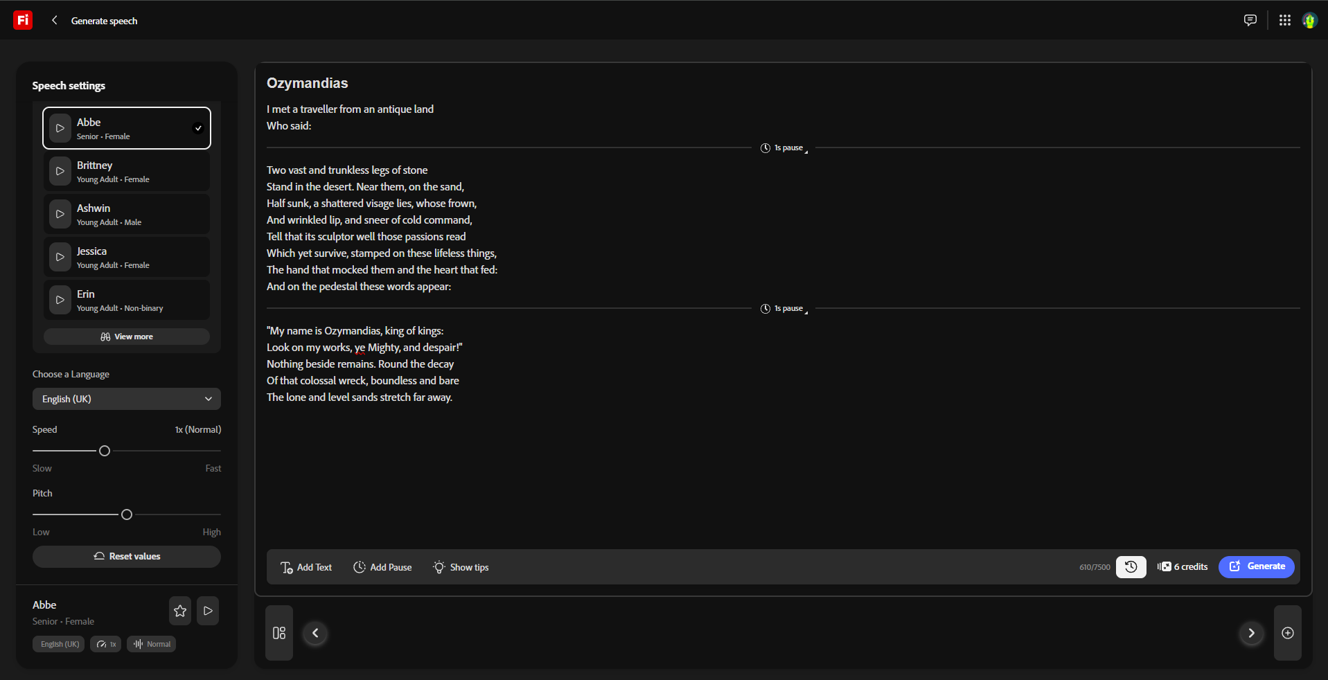 Using three new AI audio tools in Adobe Firefly to generate music, speech, and sound effects