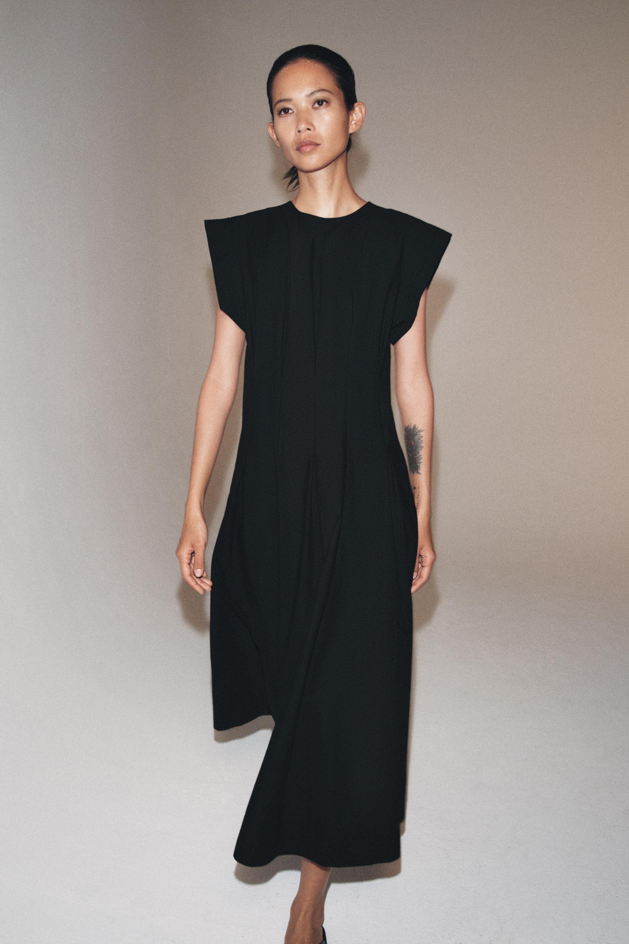 Pleated Poplin Dress Zw Collection