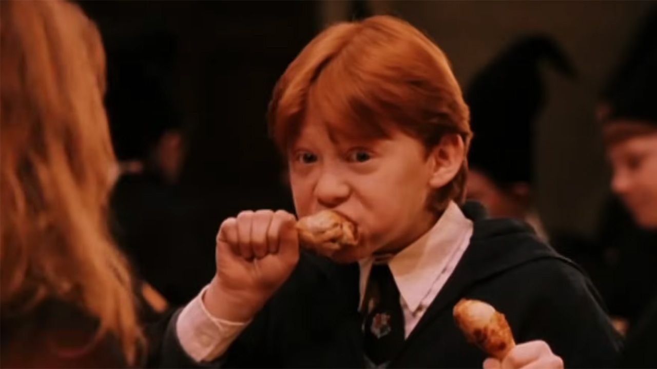 Er zijn OG-beelden van een groep Harry Potter-kinderen die op de set wordt verteld geen snoep te eten, en ik kan niet geloven dat ze een groep 11-jarigen vertrouwden