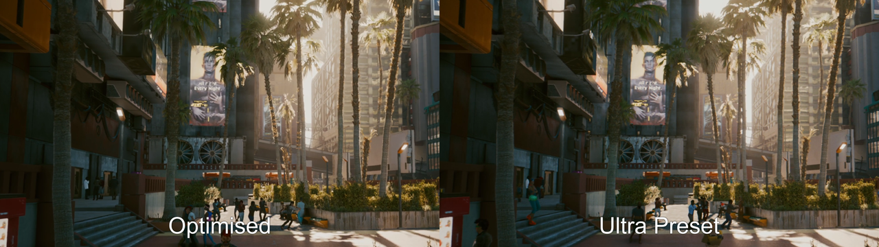Cyberpunk 2077 Phantom Liberty Optimised vs Ultra settings