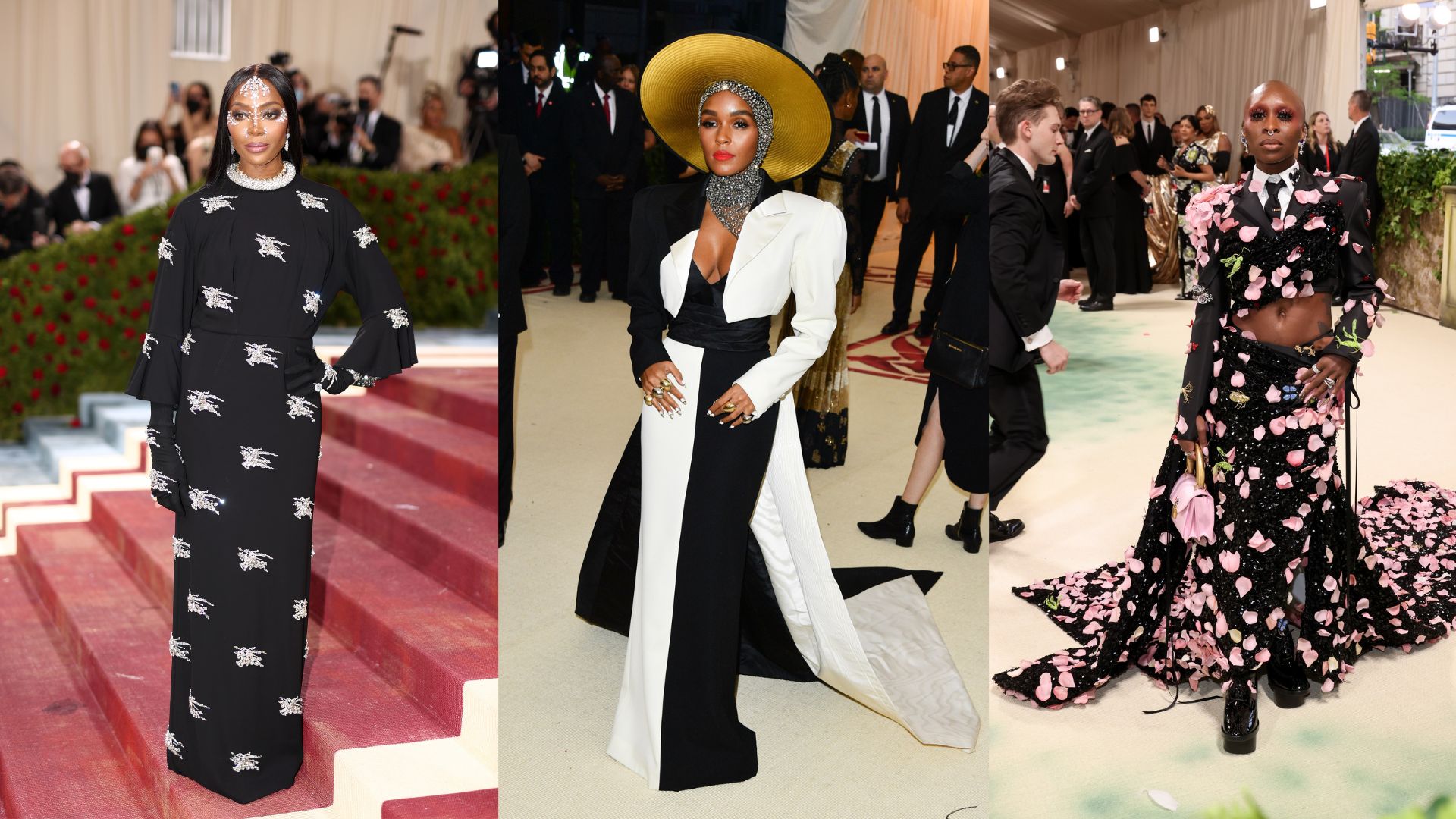 Trio of images of Naomi Campbell, Janelle Monáe and Cynthia Erivo