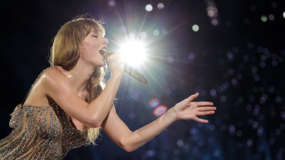 Taylor Swift performs on stage in Singapore