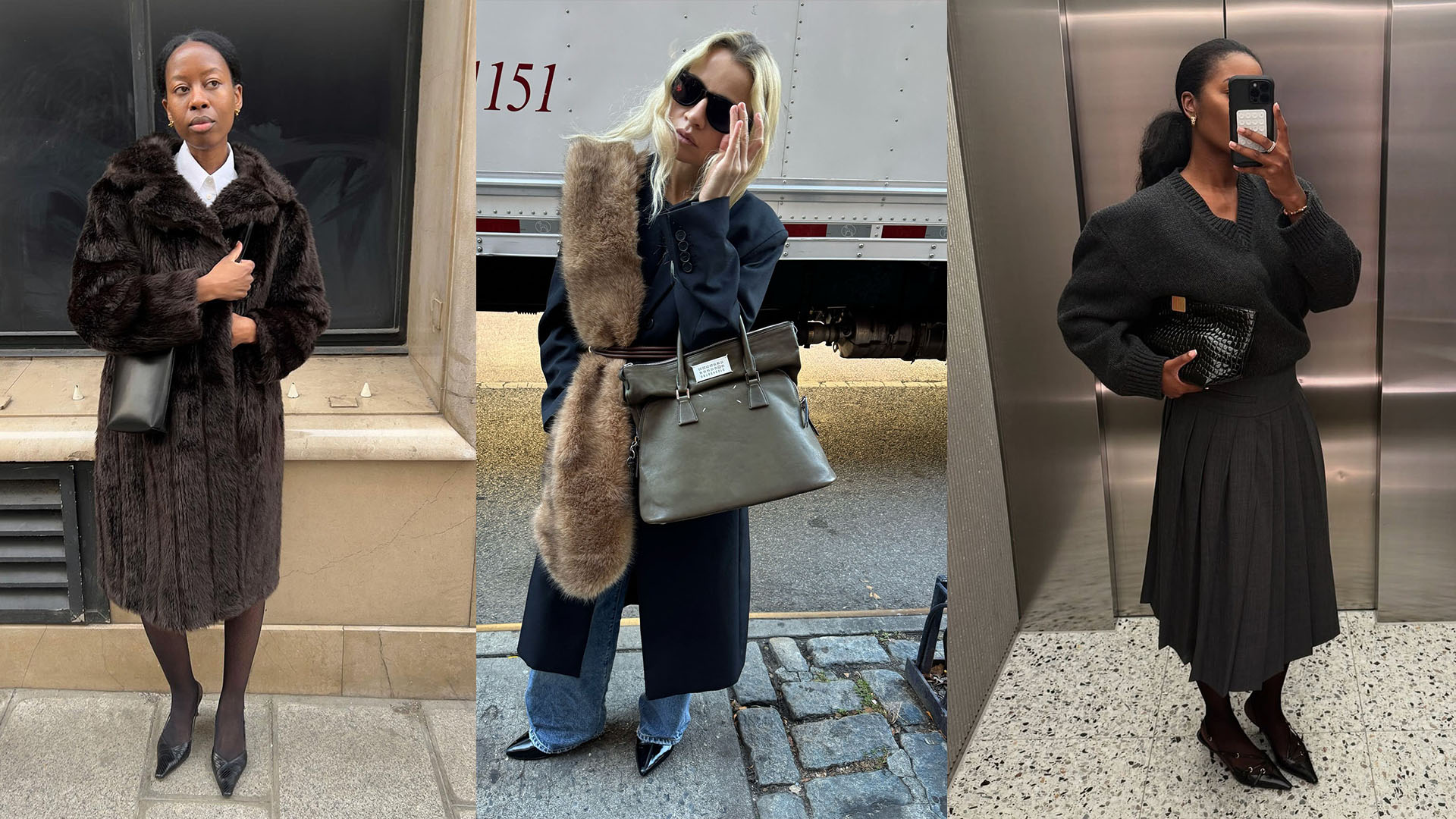 women wearing winter trend outfits 