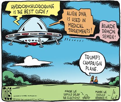 Political Cartoon U.S. Trump campaign 2020