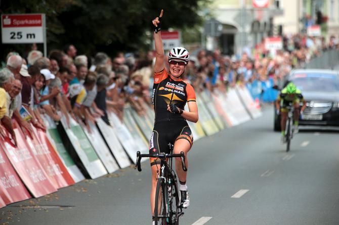 Romy Kasper (Boels Dolmans) solos to victory in Th&uuml;ringen Rundfahrt
