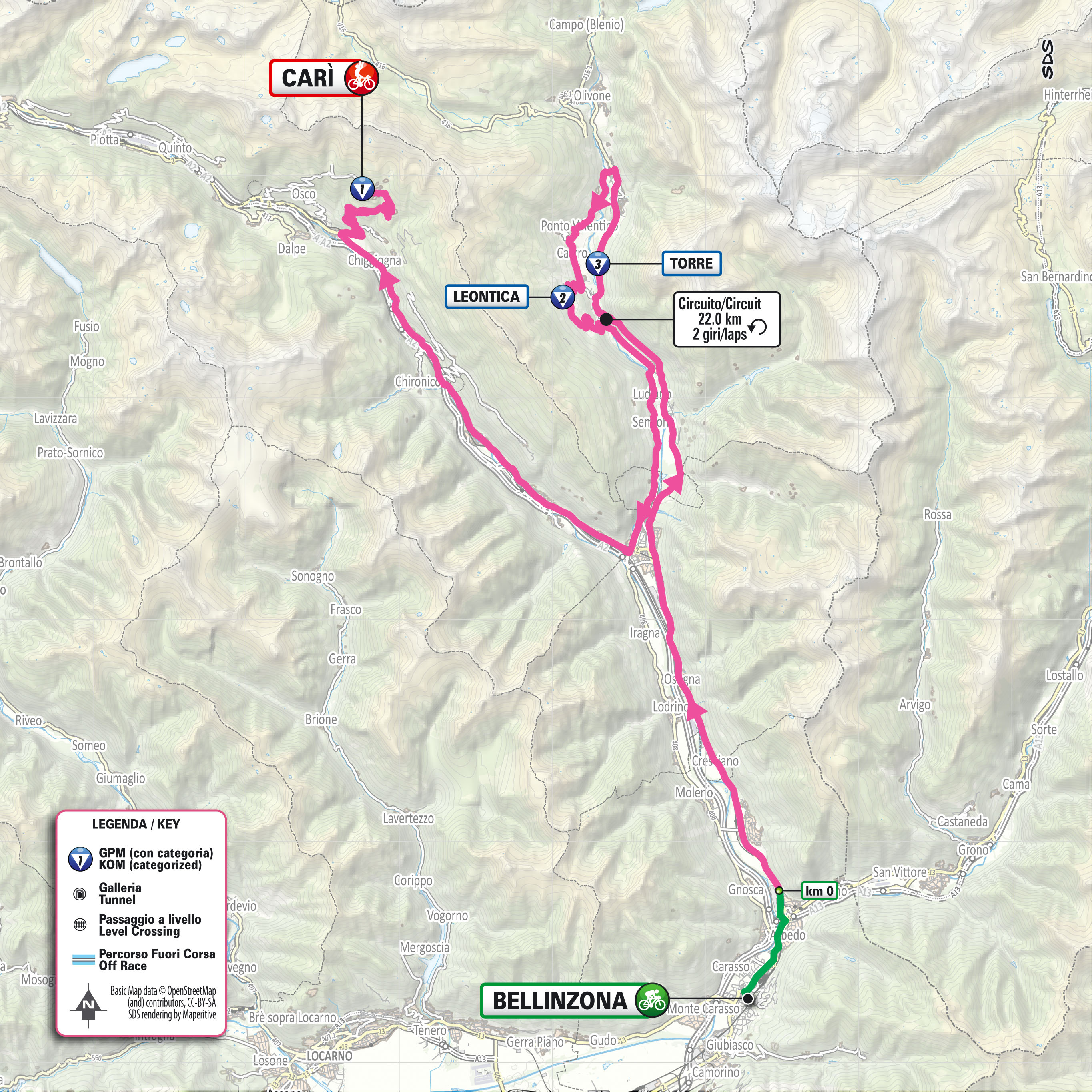Giro d'Italia 2026 stage 16 map