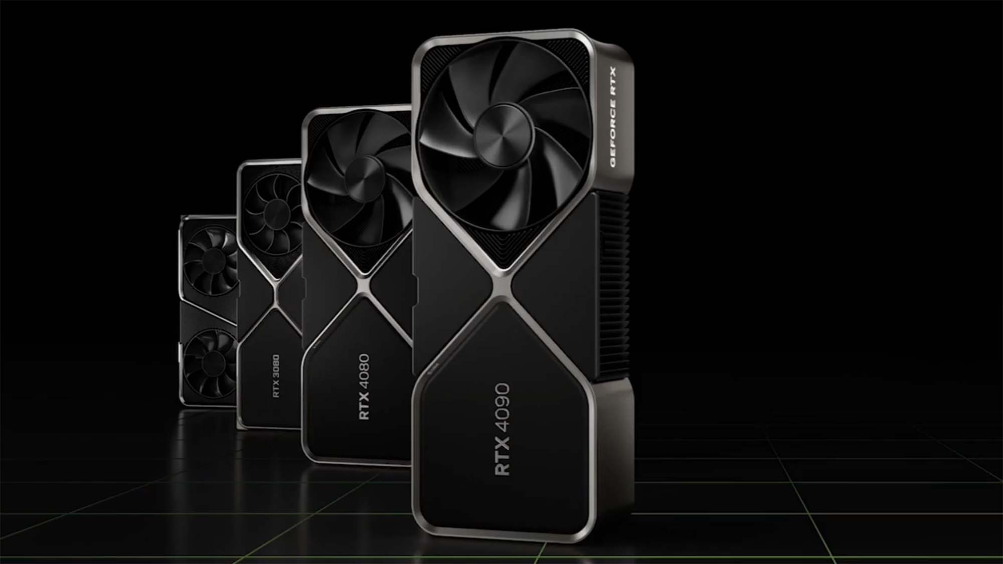 Nvidia GeForce Карты RTX выстроены в ряд