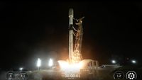 A SpaceX Falcon 9 rocket launches the NROL-105 mission from Vandenberg Space Force Base in California on Jan. 16, 2026.