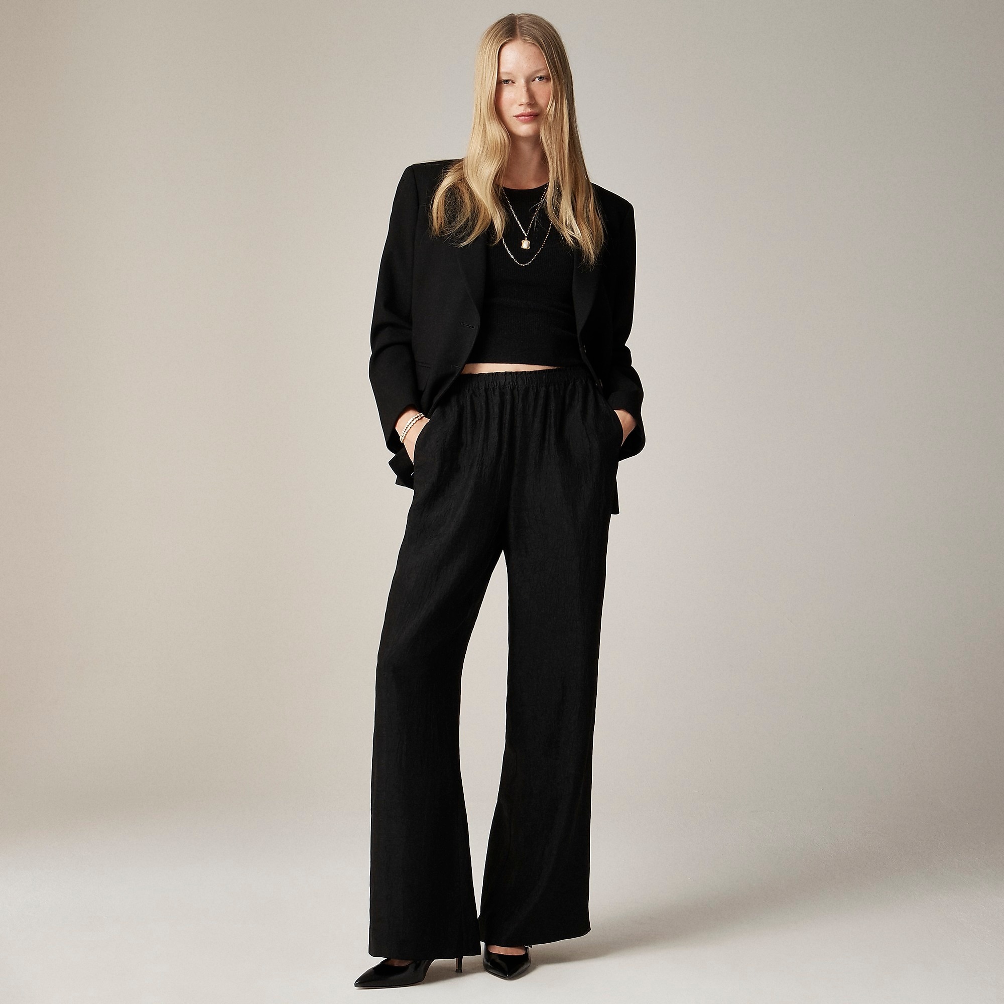 J.Crew, Stratus Pant in Textured Satin