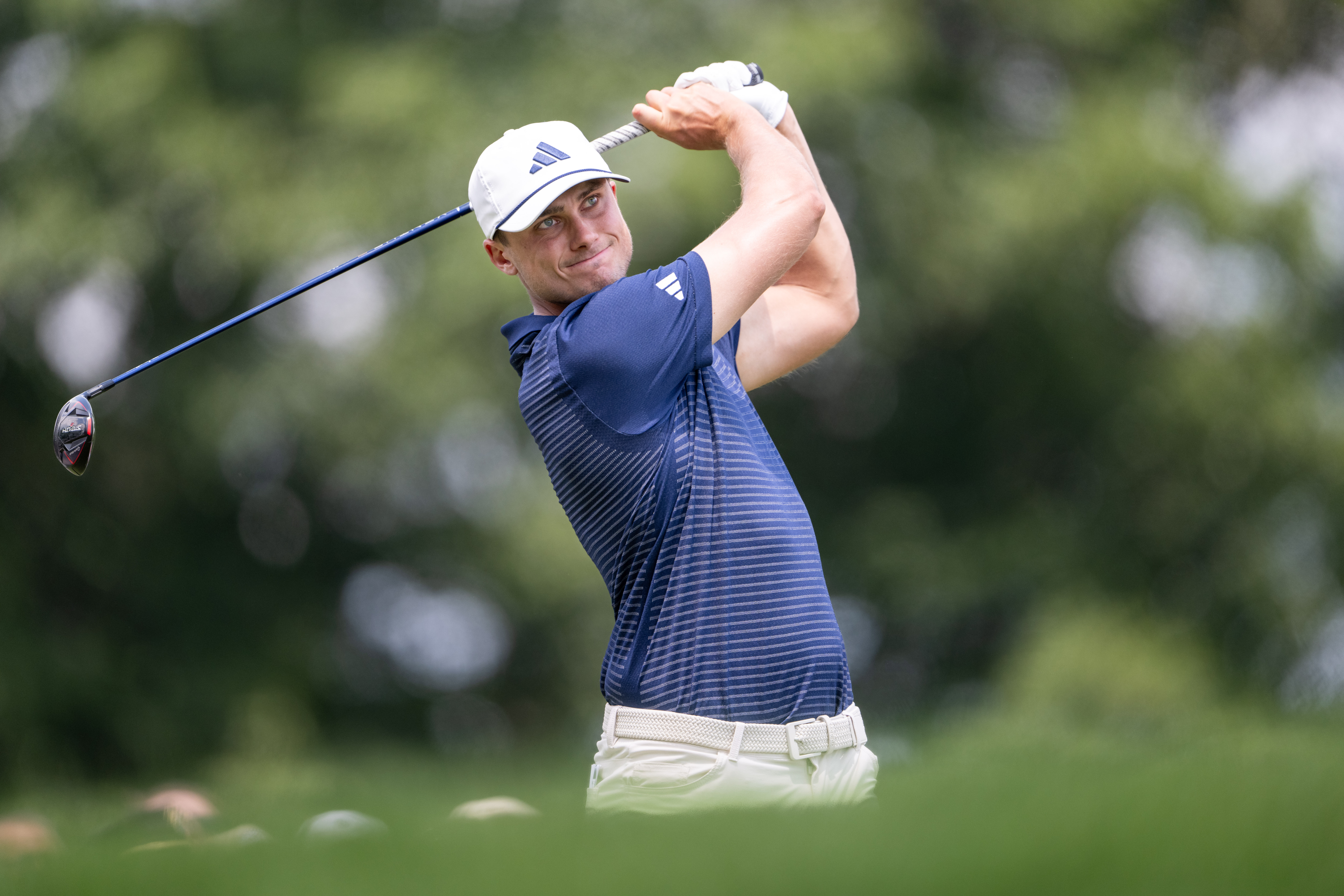 Ludvig Aberg hits a driver off the tee