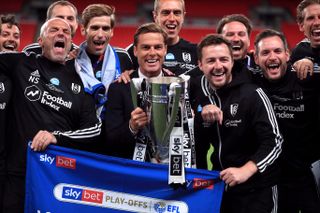 Scott Parker with the play-off trophy